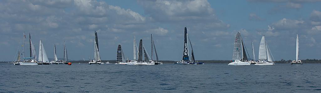 Start of the 50th Brisbane to Gladstone Multihull Yacht Race. © Julie Geldard